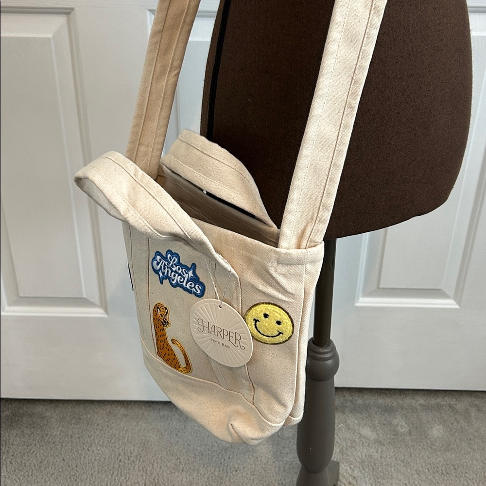 NWT Custom Harper Canvas Tote with Fun Patches ๐ฅฐ - Picture 5 of 8